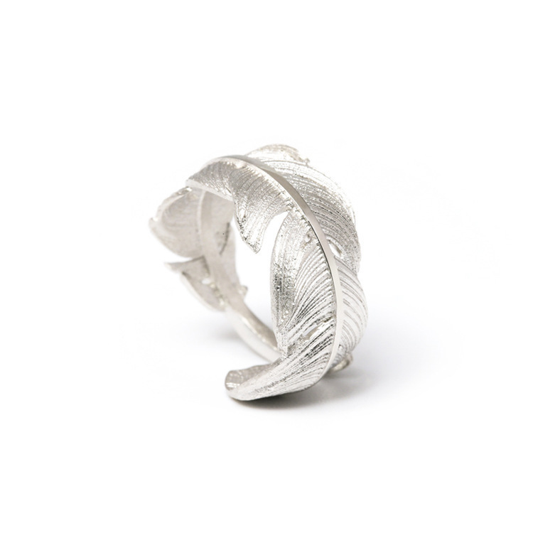 925 Silver Feather Ring Image 1