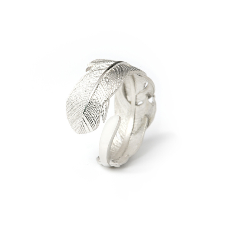 925 Silver Feather Ring Image 3