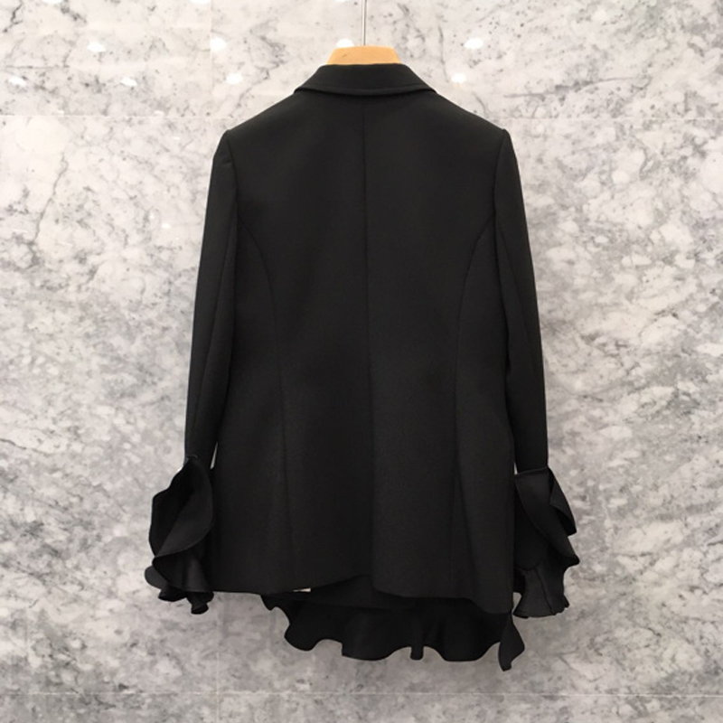 Chic Ruffled Waist Blazer Styled