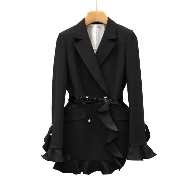 Chic Ruffled Waist Blazer Outfit Inspiration