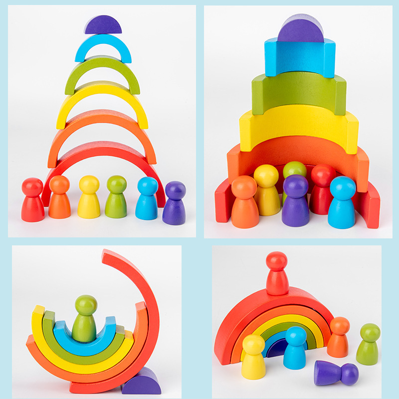 Rainbow Building Blocks Set
