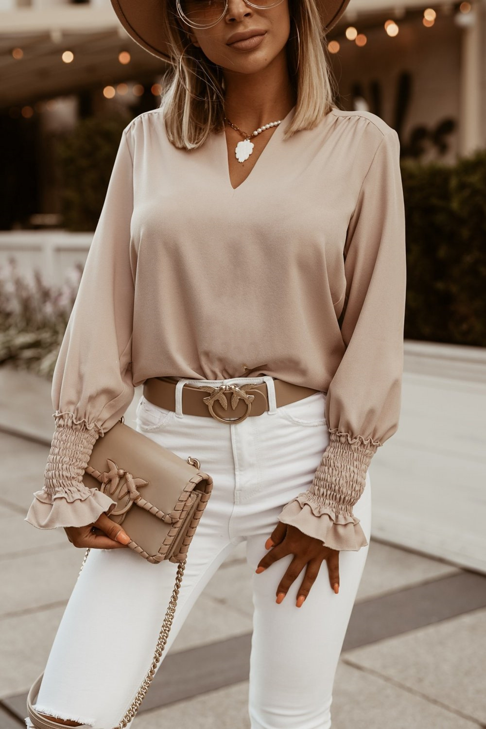 Office-ready V-neck blouse