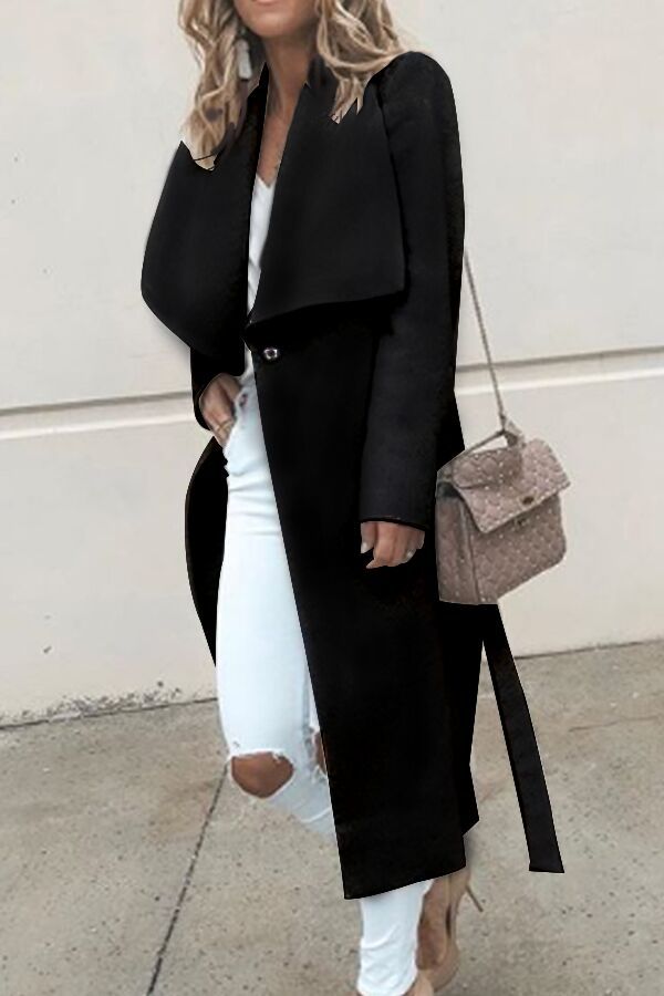 Elegant trench coat side view