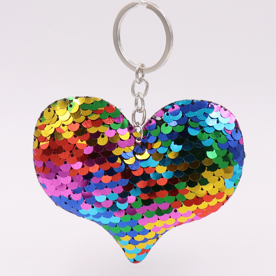 Sequin Heart Keychain Image 2