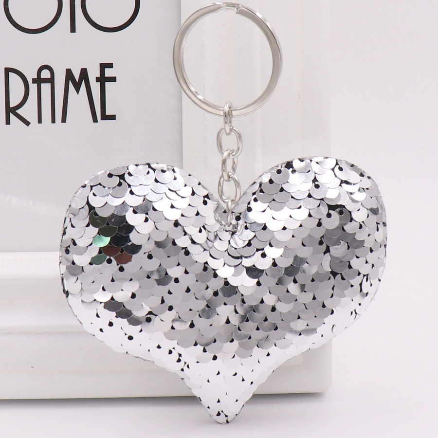 Sequin Heart Keychain Image 6