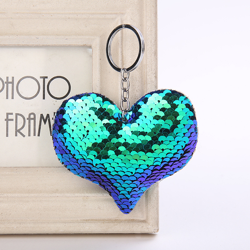 Sequin Heart Keychain Image 4