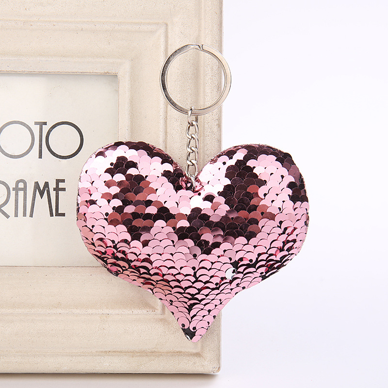 Sequin Heart Keychain Image 5