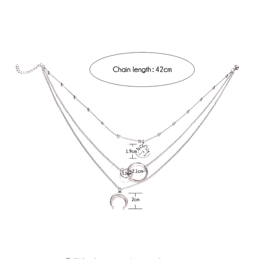 Multi-Layer Moon Map Necklace