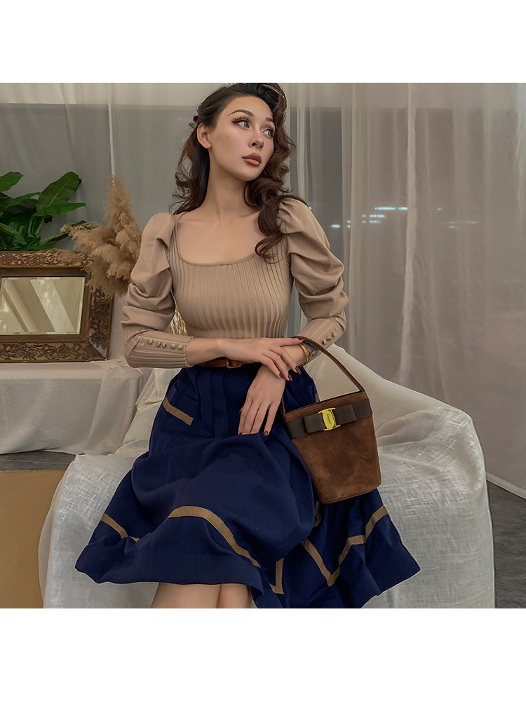 Haut à Manches Bouffantes en Noir