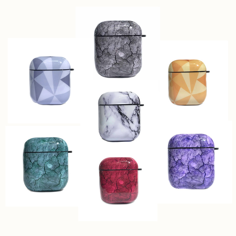 Stylish Diamond Pattern Marble AirPods Case