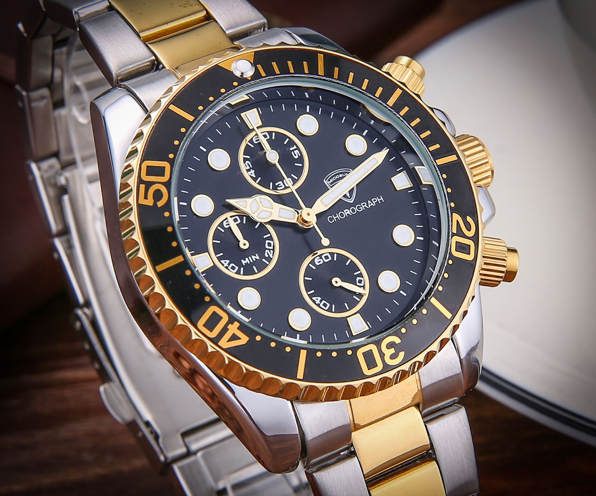3-Eye Multifunctional Chronograph Dive Watch