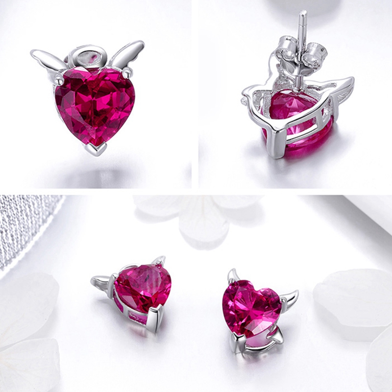 Angel and Devil Heart-Shaped Earrings
