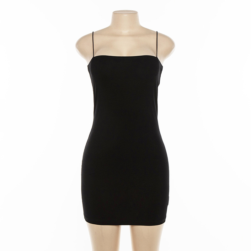 Side View of Black Sling Dress