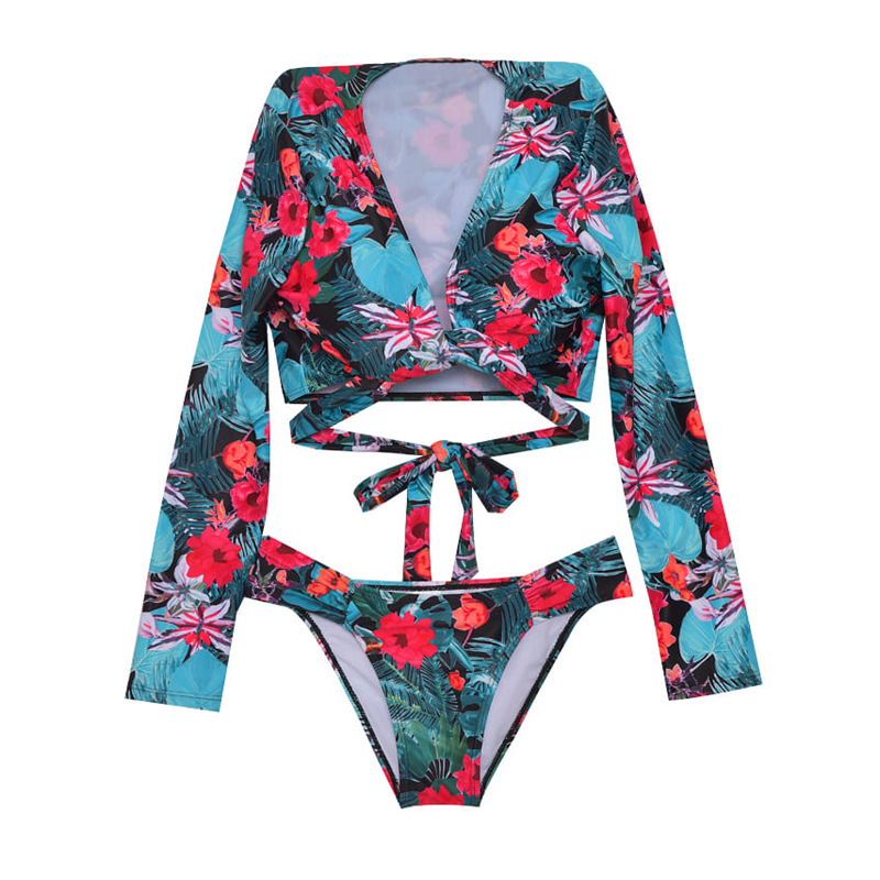 Leaf Print Two-Piece Swimsuit Image 2