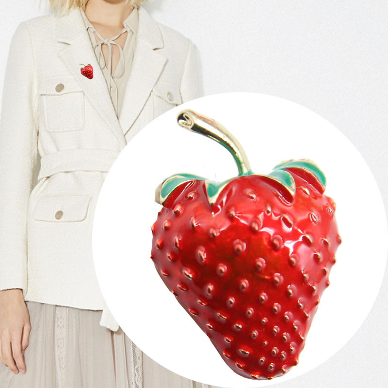 Dripping Oil Strawberry Brooch - Image 1