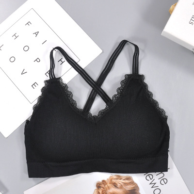 Lace Trim Bandeau Bra Image 2