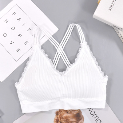 Lace Trim Bandeau Bra Image 4
