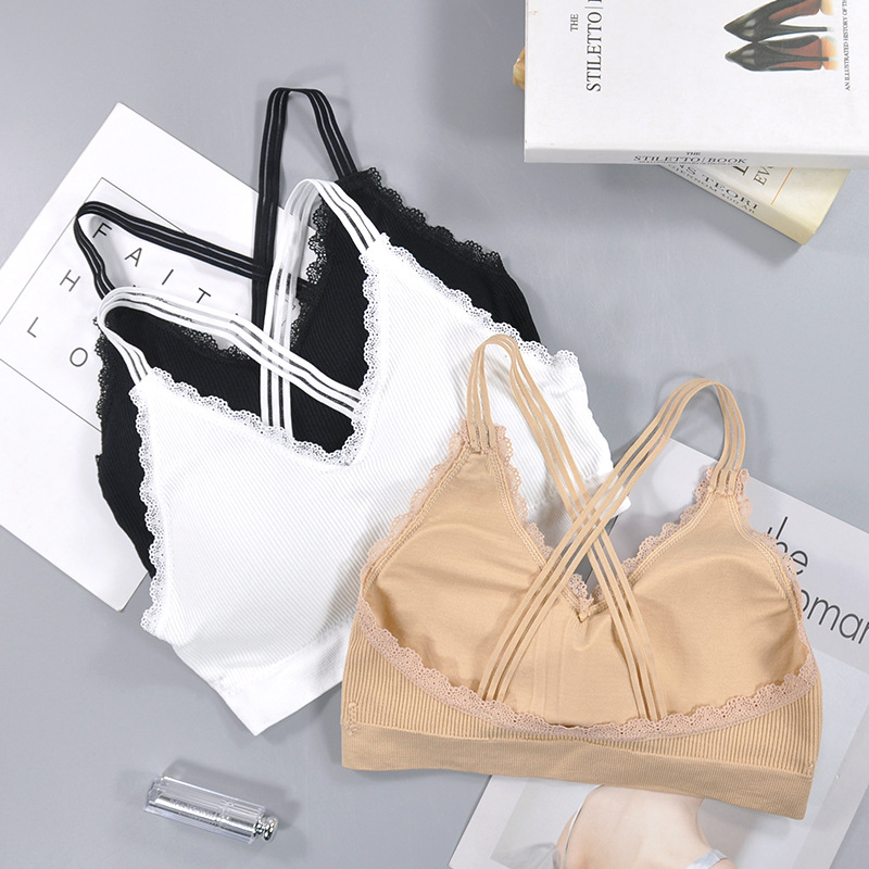Lace Trim Bandeau Bra Image 5
