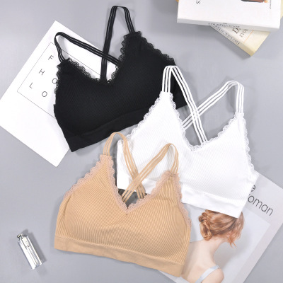 Lace Trim Bandeau Bra Image 3