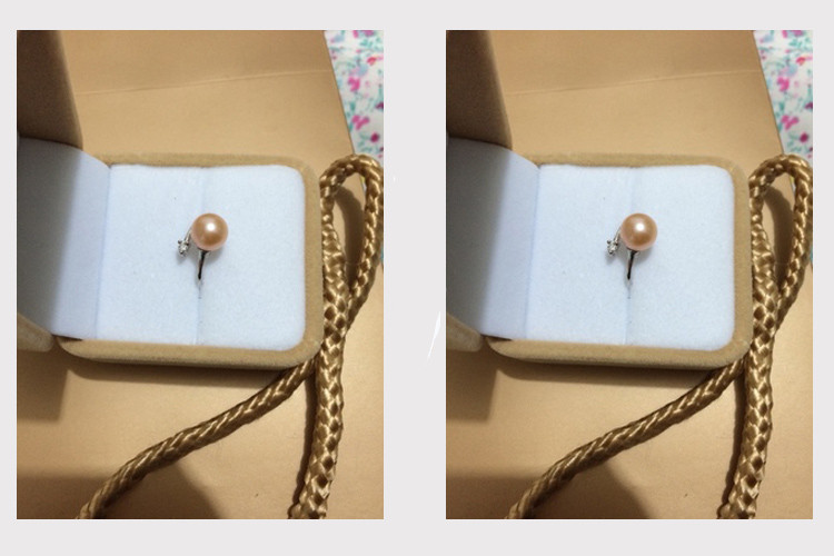Natural Pearl Ring in Display