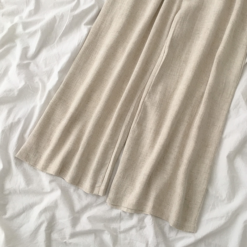 Front view of high-waisted pants