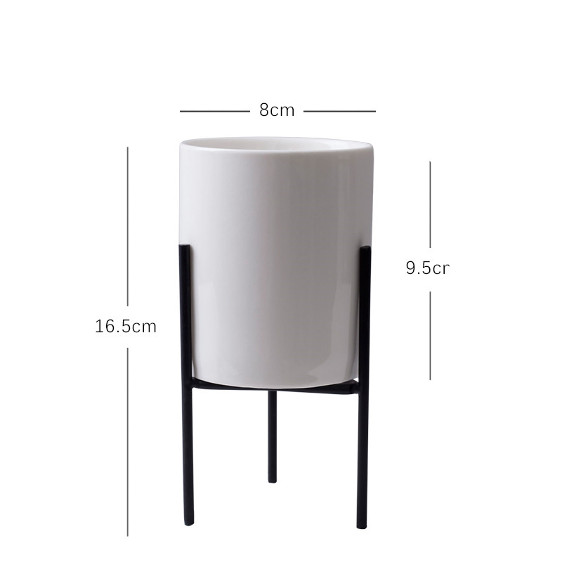 Stylish Plant Pot with Iron Frame