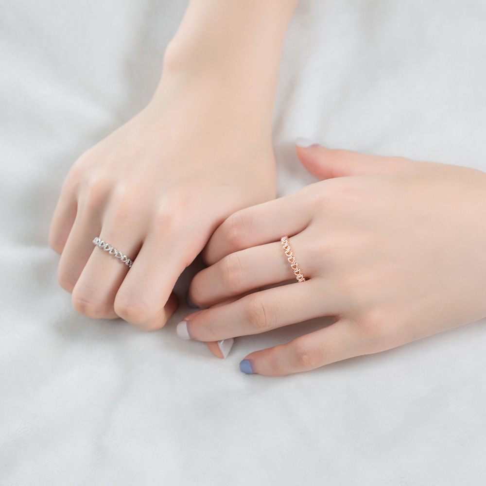 Heart Connection Ring Silver