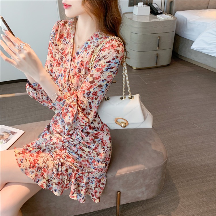Floral Chiffon Dress Image 3
