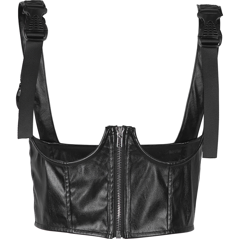 Fashionable PU leather top