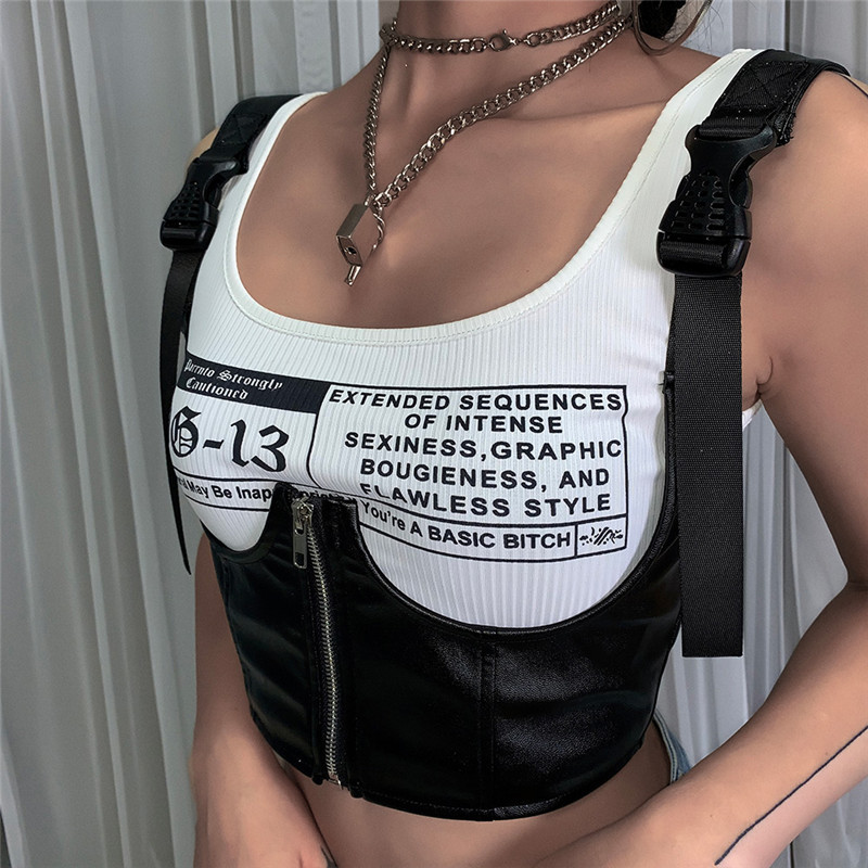 Stylish PU leather camisole