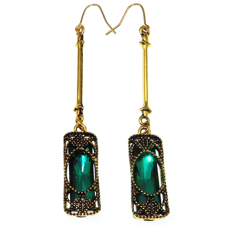 Gemstone Drop Earrings Image 3