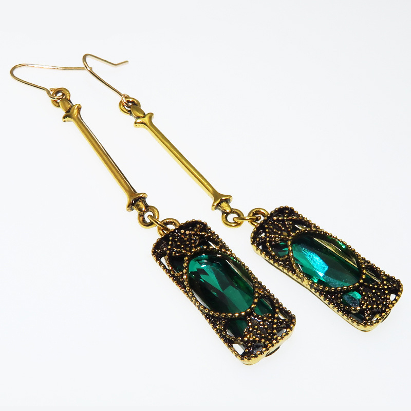 Gemstone Drop Earrings Image 2