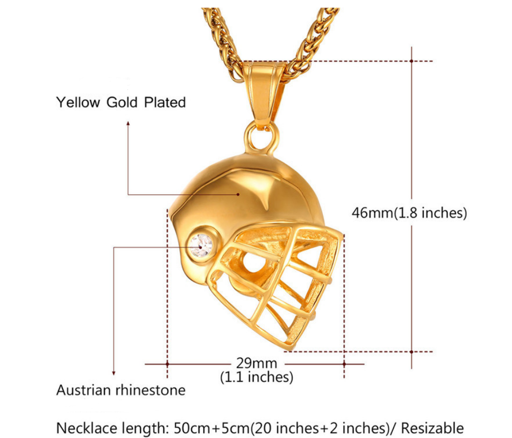 Stylish Football Hat Necklace