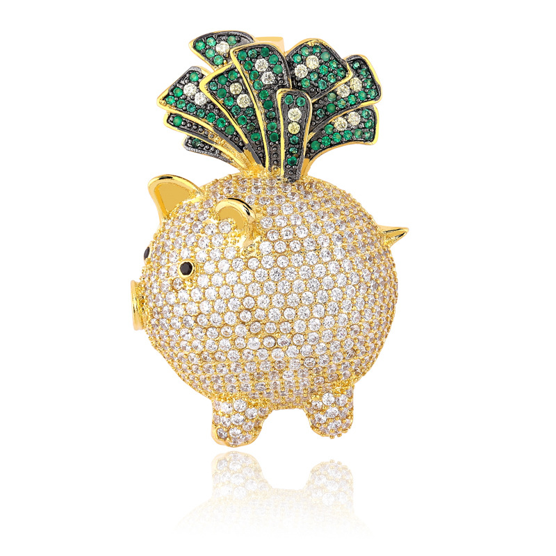 Piggy Pendant Necklace in Gold