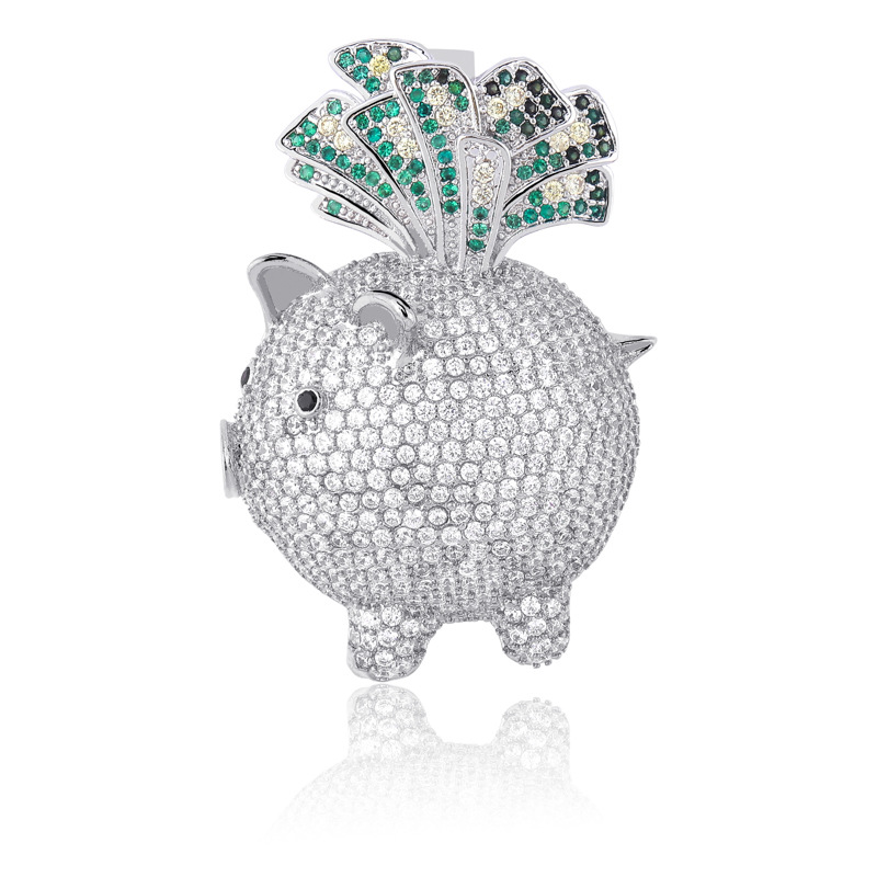 Piggy Pendant Necklace Close-up