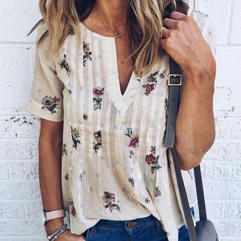 Women's V-neck Casual T-shirt