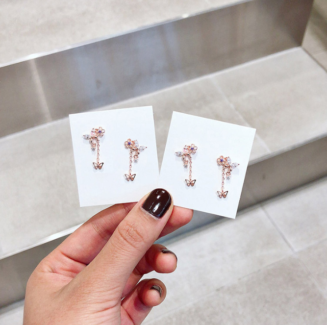 Rose Gold Butterfly Earrings