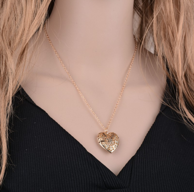 Close-up of Heart-Shaped Necklace