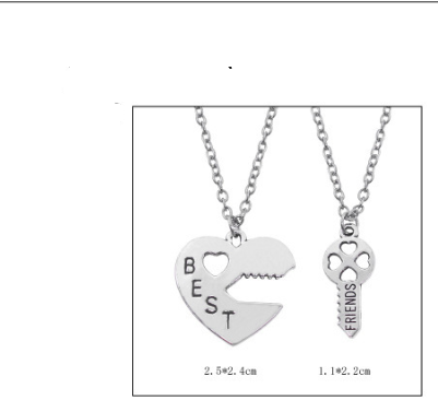 Heart-Shaped Lock and Key Necklace