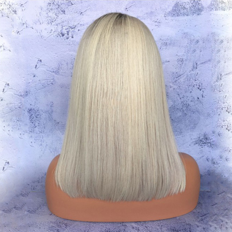 Silver Gray Wig Back View