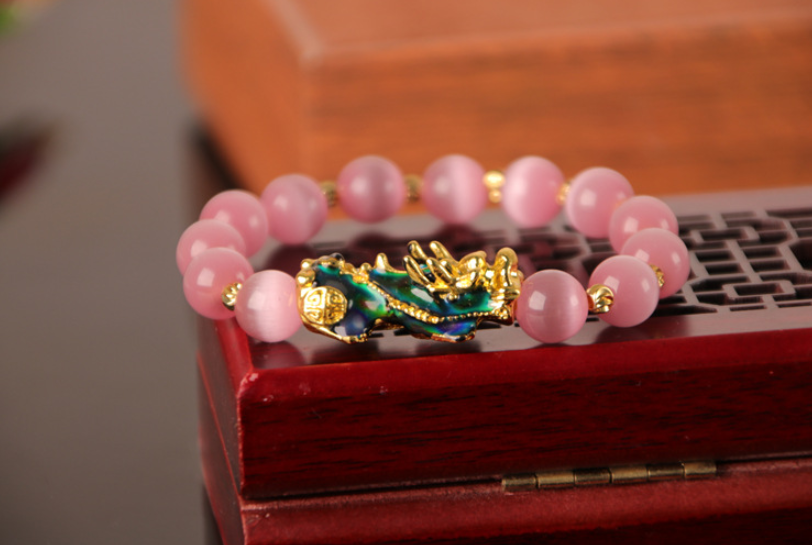 Colorful 3D Gold-Plated Pixiu Bracelet