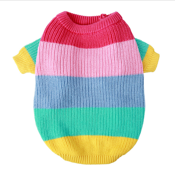 Rainbow Knitted Dog Sweater 3
