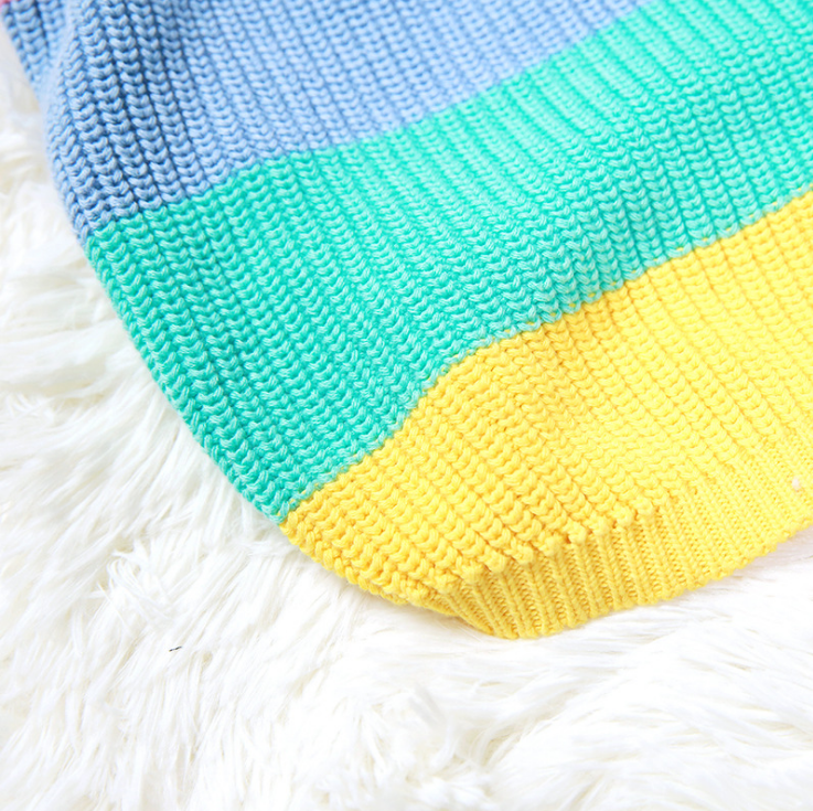 Rainbow Knitted Dog Sweater 2
