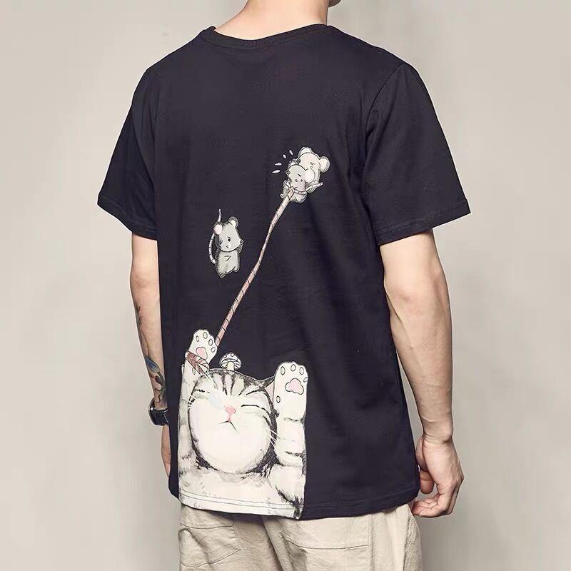 Group wearing Anime Print T-Shirt