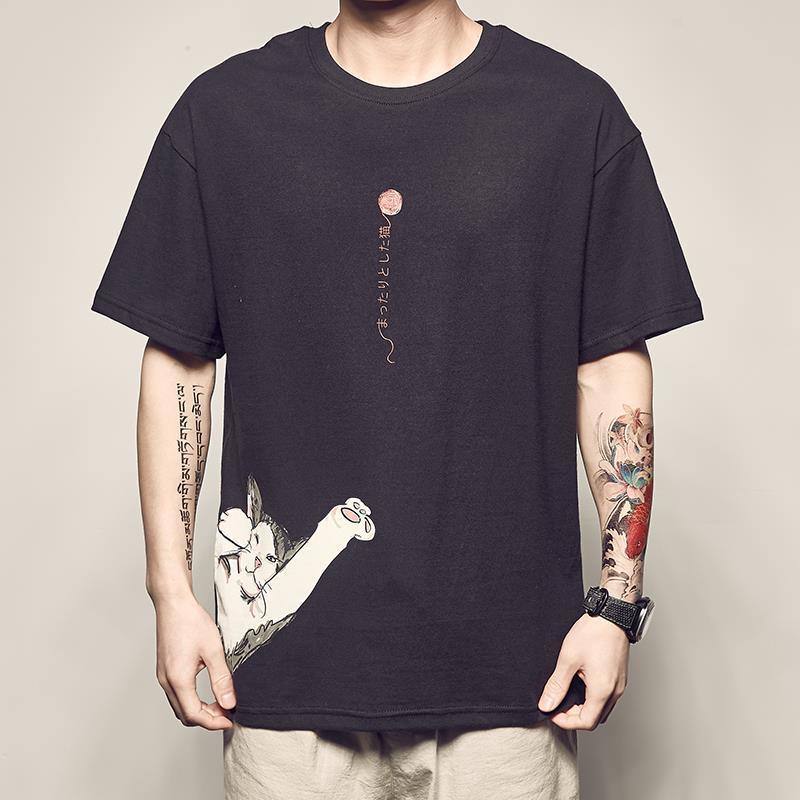 Anime Print T-Shirt in action