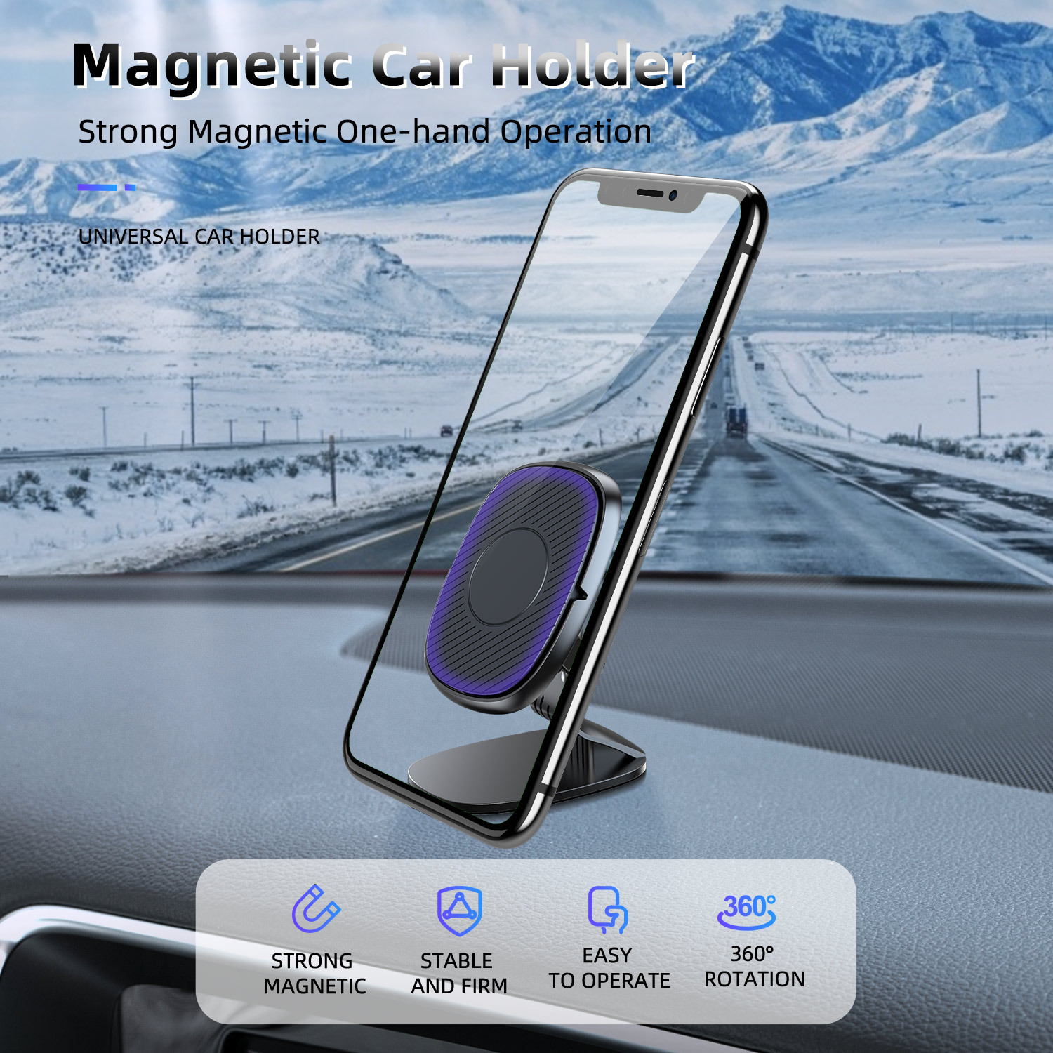 Magnetic Car Phone Holder Image 1