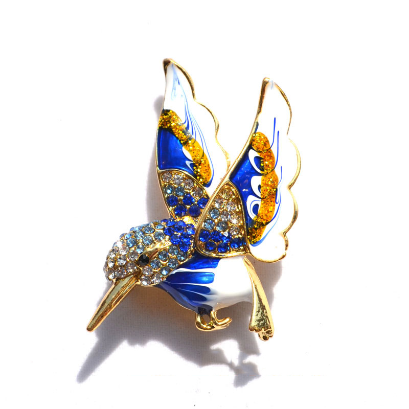 Hummingbird Brooch Red
