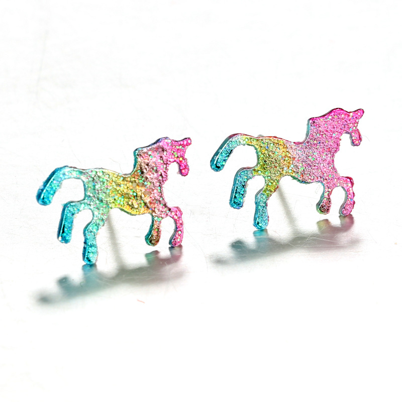 Colorful Pony Ear Studs Image 5