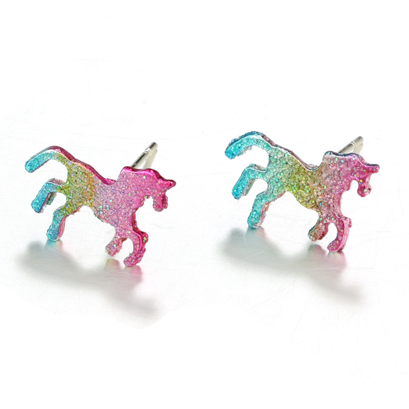 Colorful Pony Ear Studs Image 1