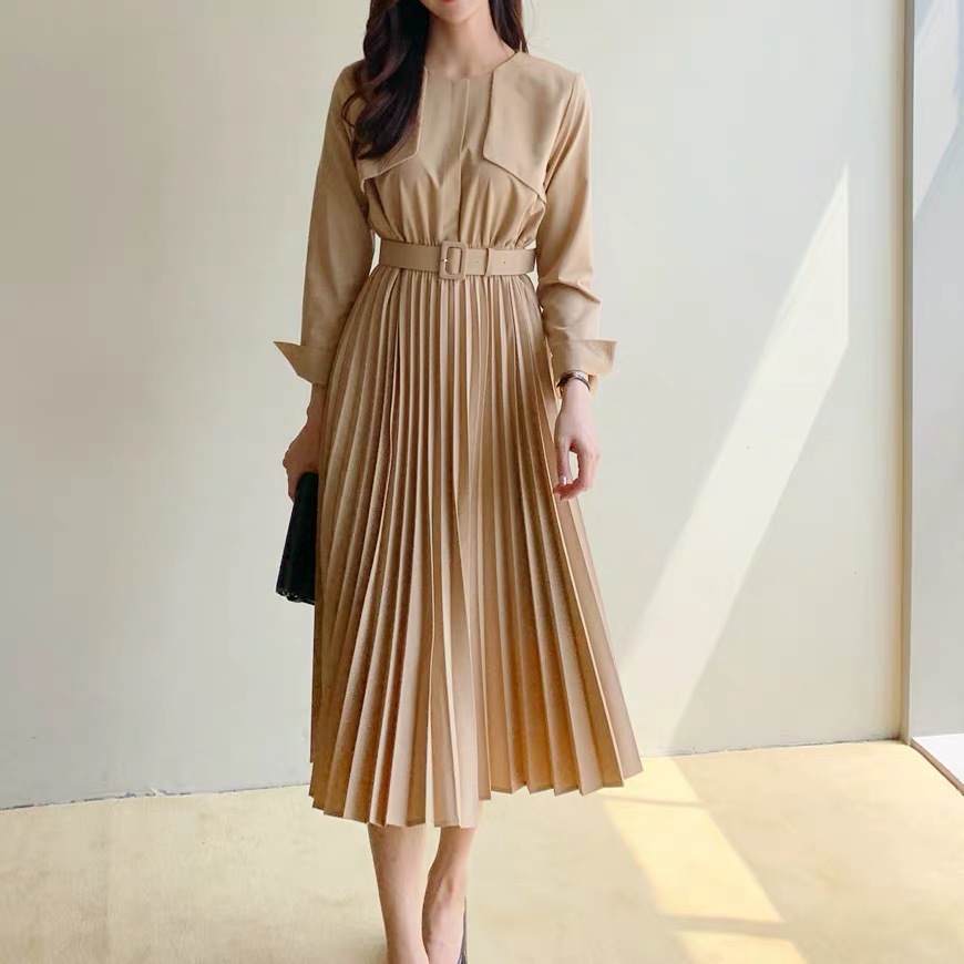 Pleated Dress in Black